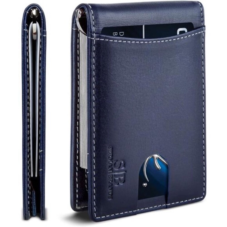 Rfid Blocking Slim Bifold Genuine Leather Minimalist Front Pocket Wallets
